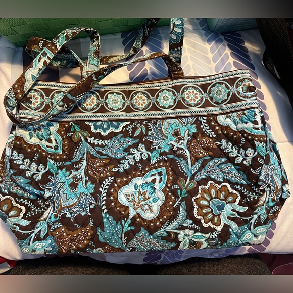 Vera Bradley Retired Brown and Blud Purse EUC - Picture 1 of 6